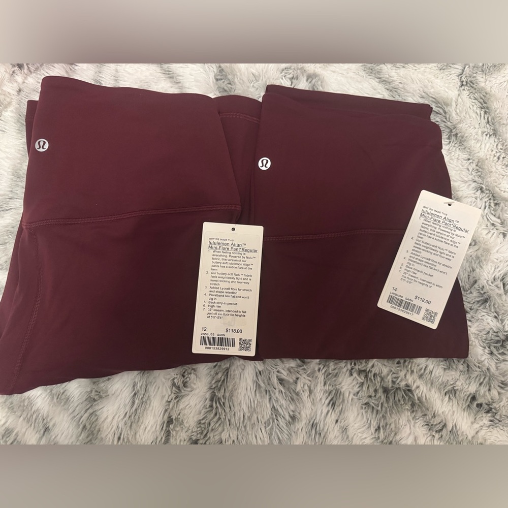 lululemon align high rise leggings 32” inseam mini flare color garnet - Picture 8 of 8